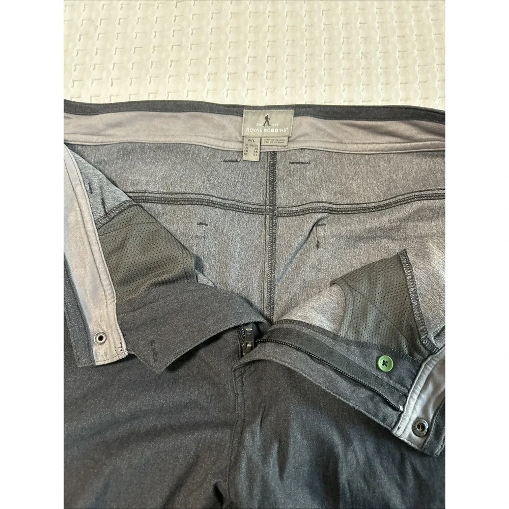 Royal Robbins Men's Gray Flex Hiking Travel Pants 38x30